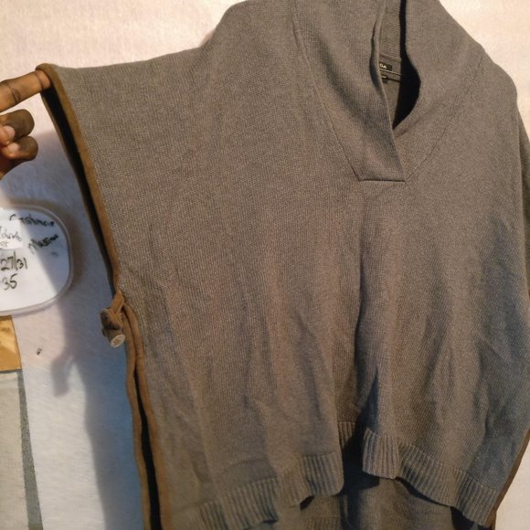 Massimo Dutti Gray WOOL+CASHMERE+ANGORA Cape Poncho Pullover w/Measurements - Picture 3 of 14